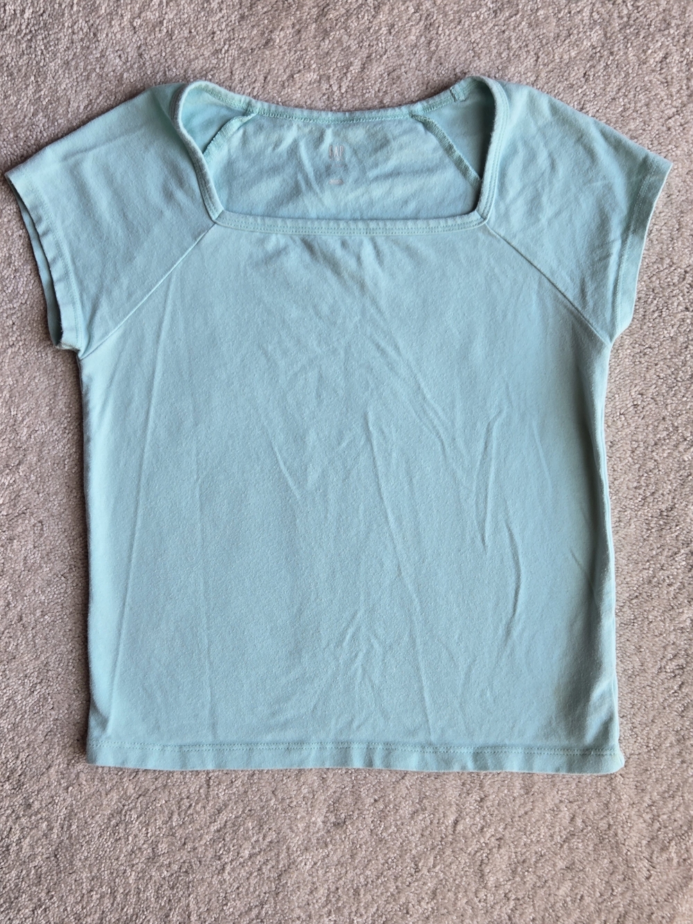 GAP Light Aqua Girls' Square Neck Short Sleeve Tee